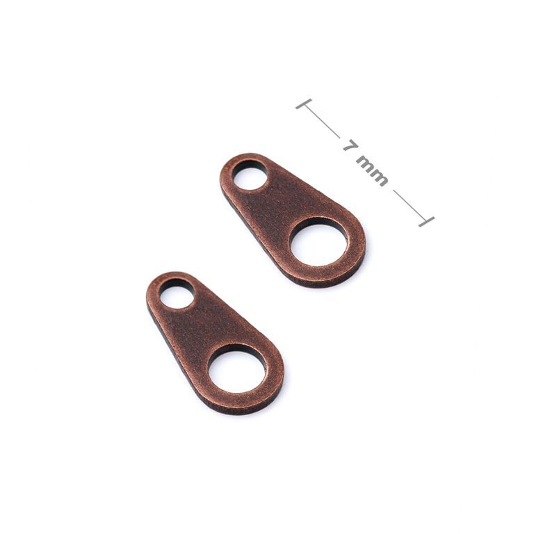 Flat clasp connector 7mm antique copper