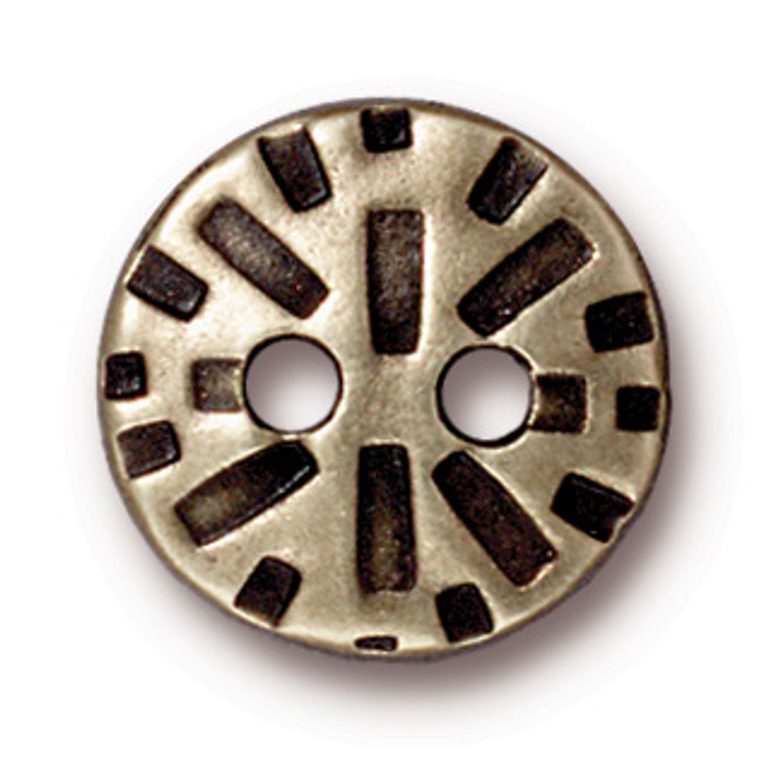 TierraCast button Round Radiant antique brass