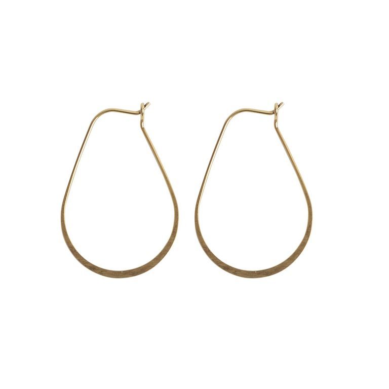 Nunn Design earwire teardrops oval 37x26mm gold-plated