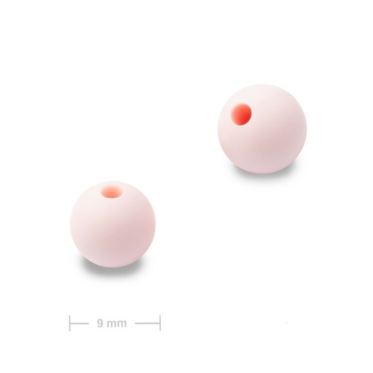 Mărgele rotunde din silicon 9mm Petal Pink