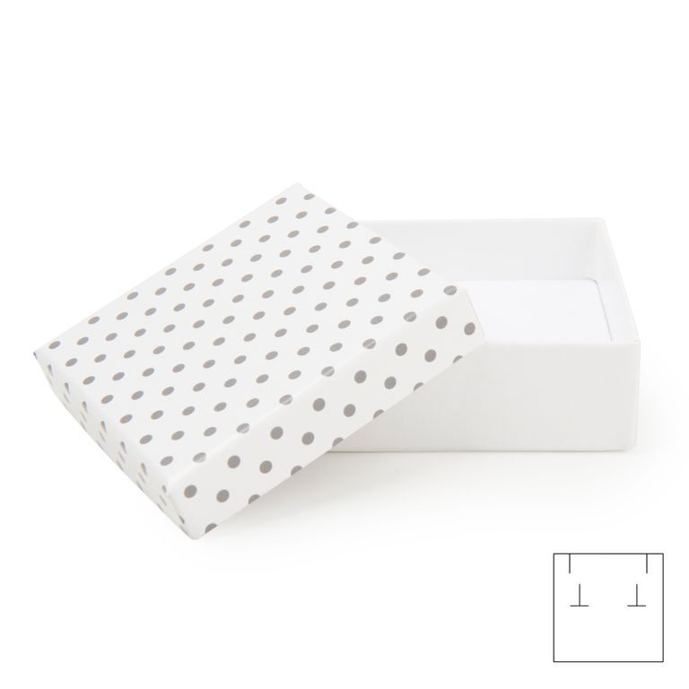 Jewellery gift box white with dots 66x66x25