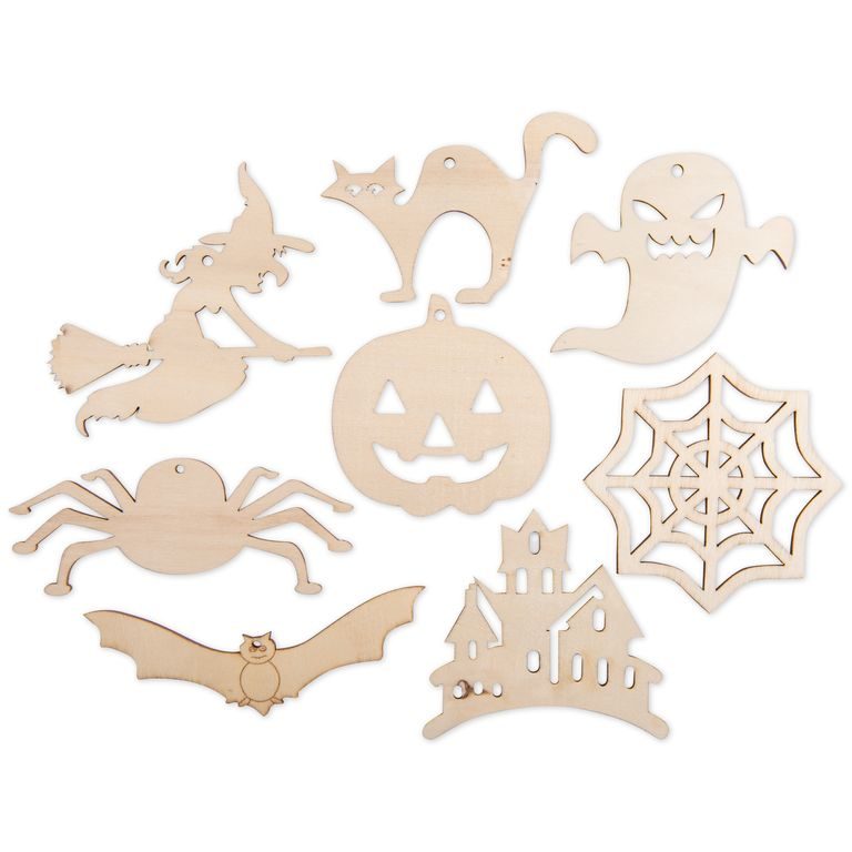 Halloween wooden cutout set 8 pcs