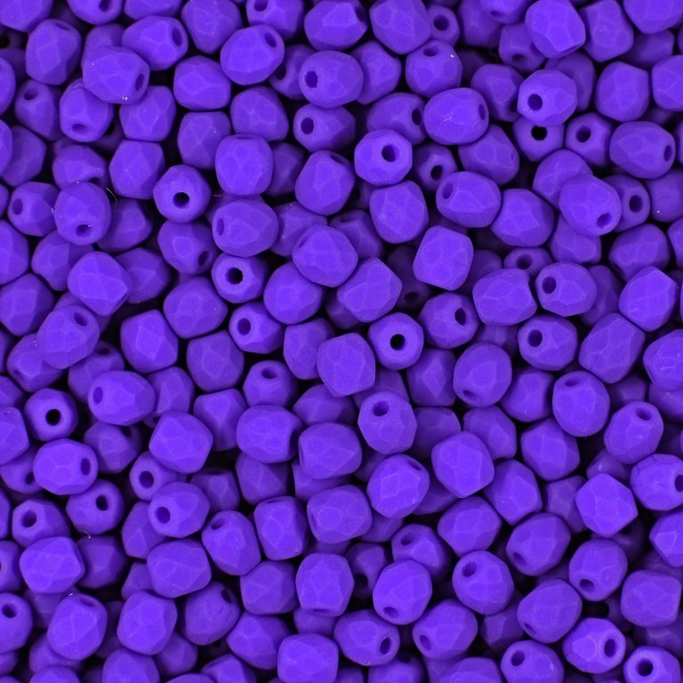 Manumi české broušené korálky 3 mm Neon Dark Purple