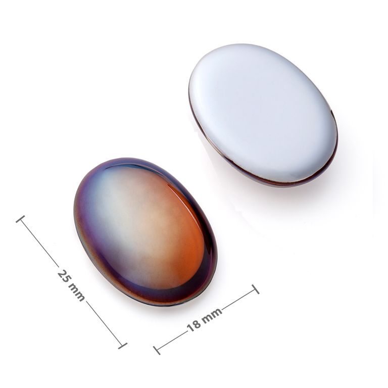 Czech glass cabochon celsian 25x18mm