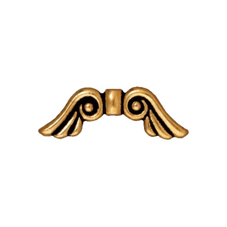 TierraCast bead Angel Wings antique gold