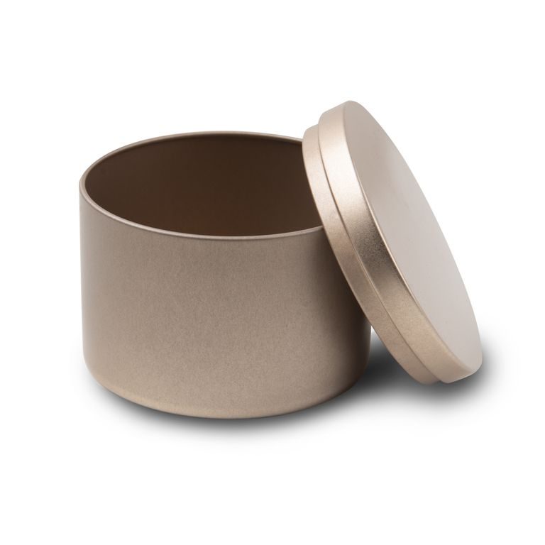 Metal candle container 80x60mm in the colour of gold