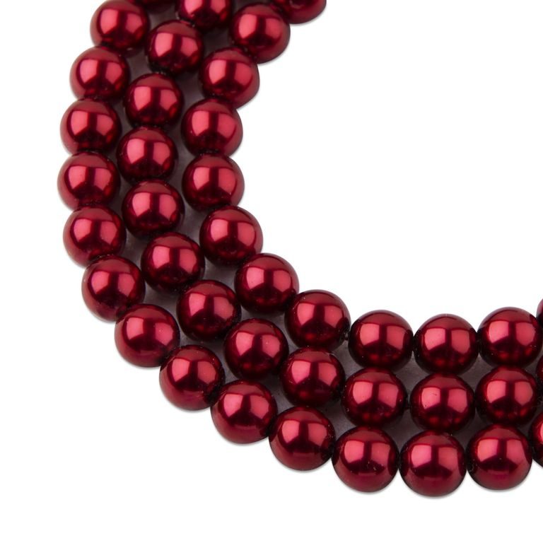 Glass pearls 6mm bordo