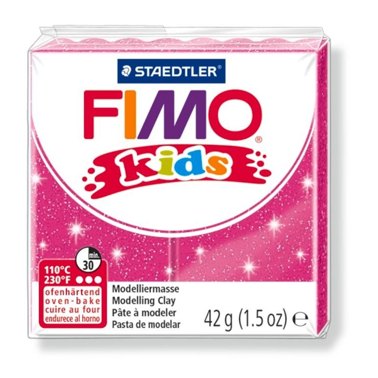 FIMO Kids 42g (8030-262) roz cu sclipici