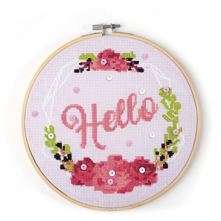 Set pentru broderie decorațiuni cu inscripție Hello