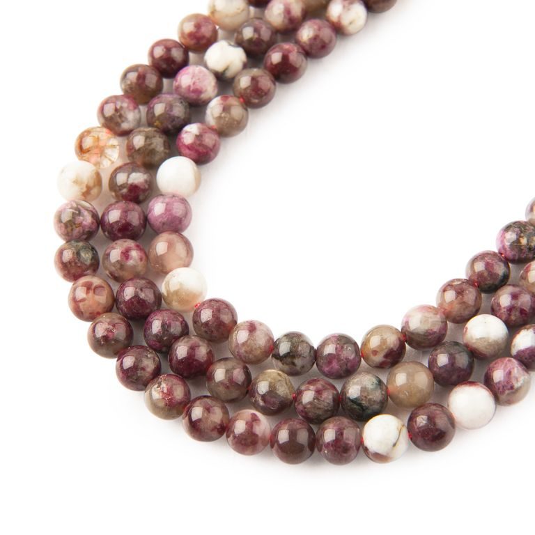 Rose Tourmaline beads 4mm