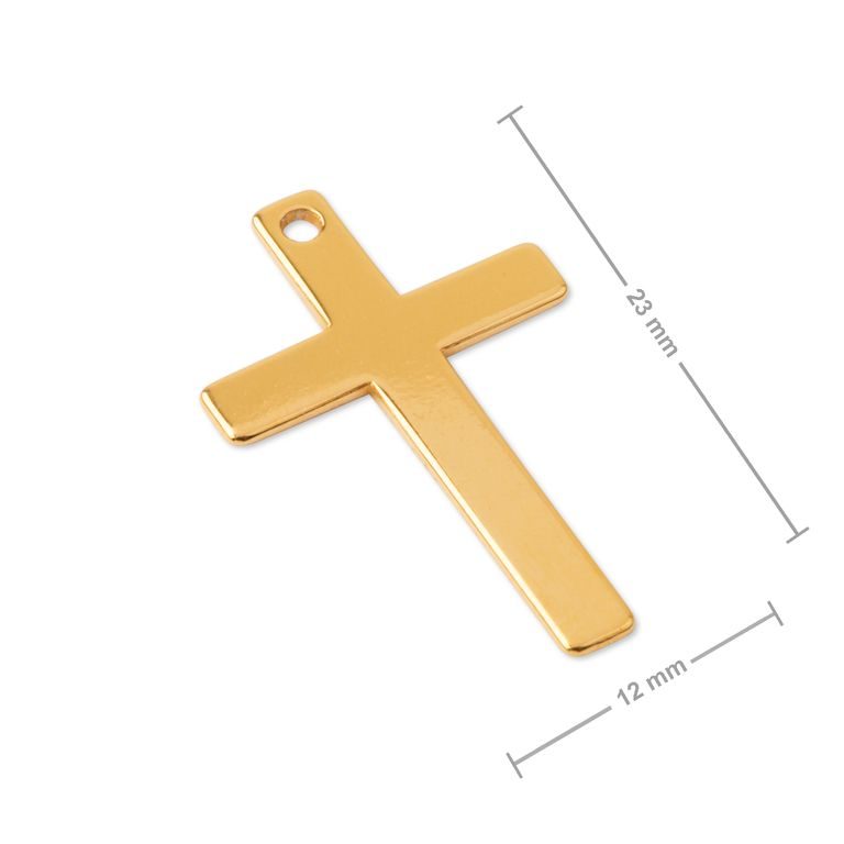 Stříbrný přívěsek kříž pozlacený 24K zlatem č.1134