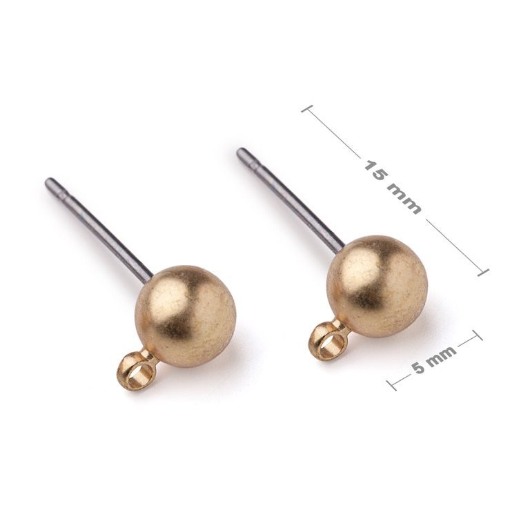 Ball ear posts 5mm gold