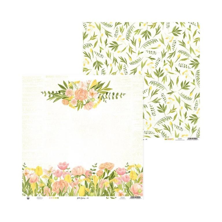 Set de coli față-verso pentru scrapbook 30x30cm 12 coli P13 Hello spring