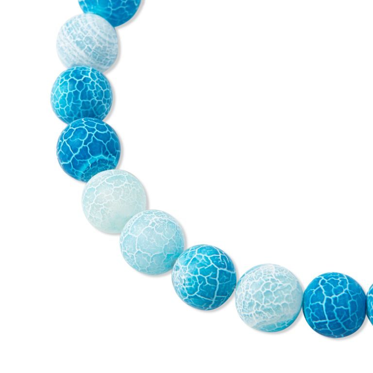 Modrý achát 10 mm s frosted efektem