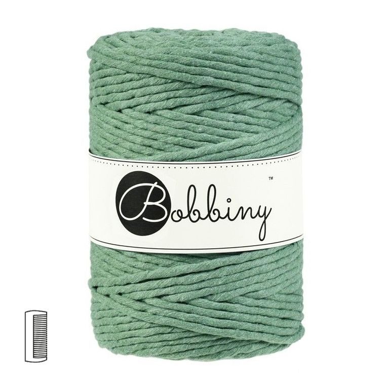 Bobbiny Fir textil Macramé XXL 5mm Eucalyptus green