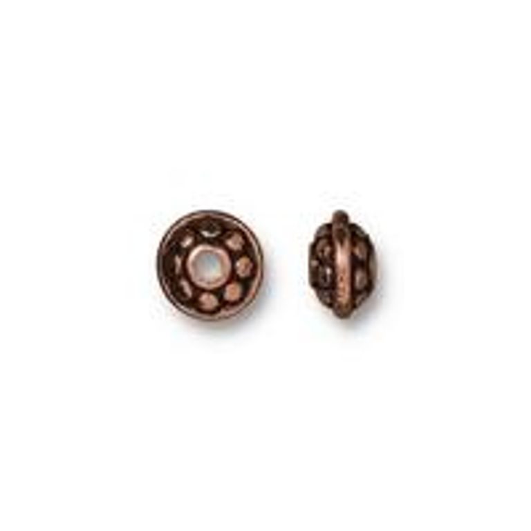 TierraCast decorative spacer 7mm Dotted antique copper