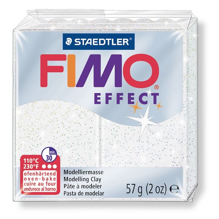FIMO Effect 57g (8020-052) white with glitter
