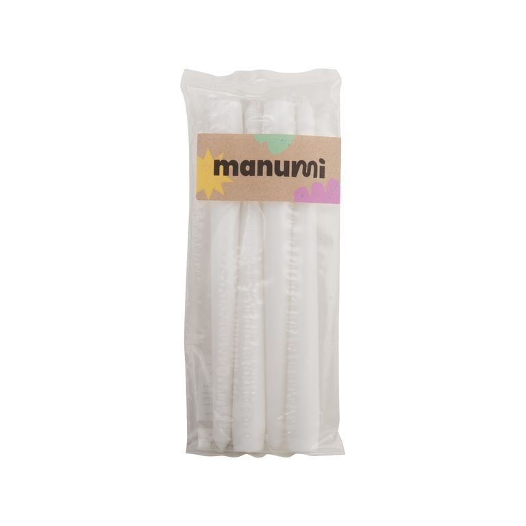 Manumi conical candle 2,4 x 24 cm white for decoration