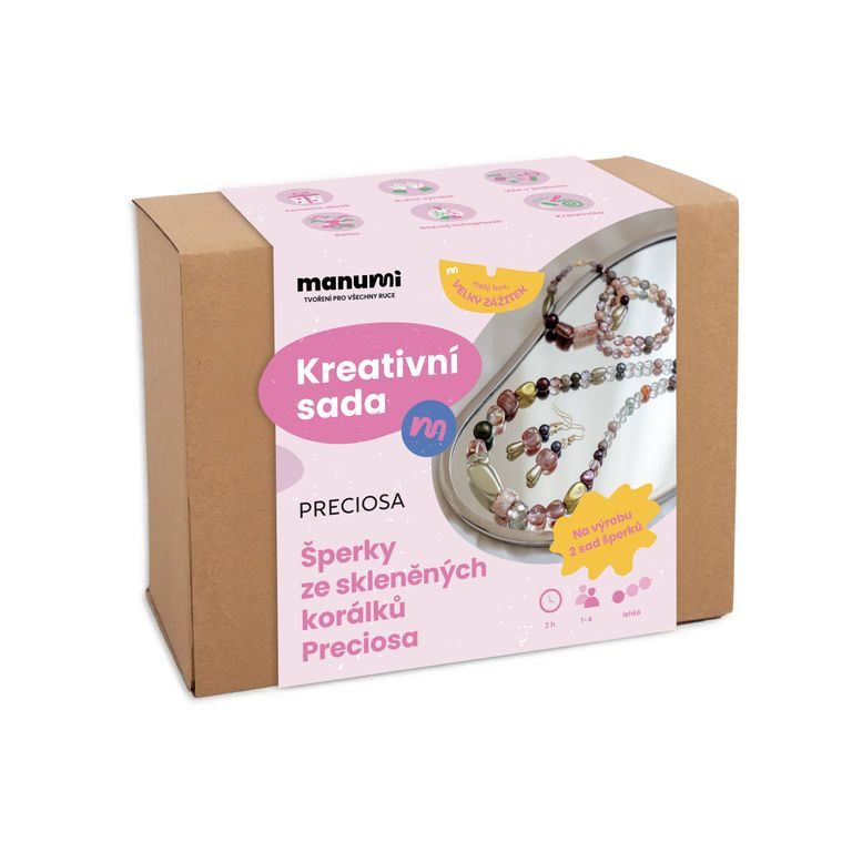 Manumi kreativní sada na výrobu šperků ze skleněných korálků Preciosa