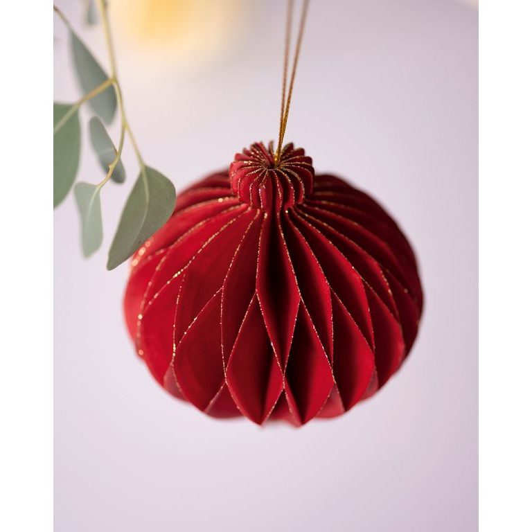 Paper decorations in the shape of Christmas baubles 3pcs