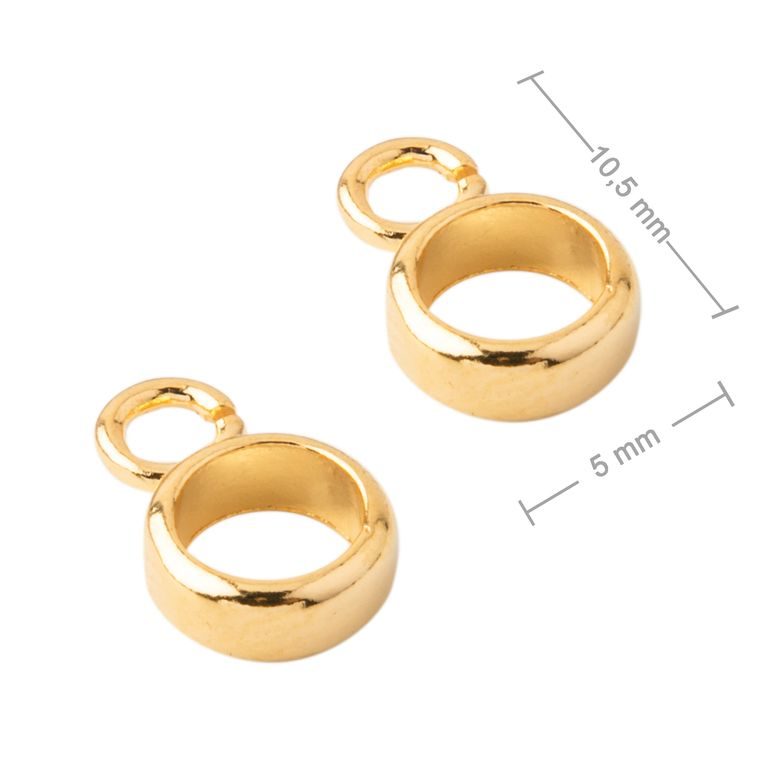 Distanțier rotund din argint 10,5x5mm placat cu aur de 24K nr.737