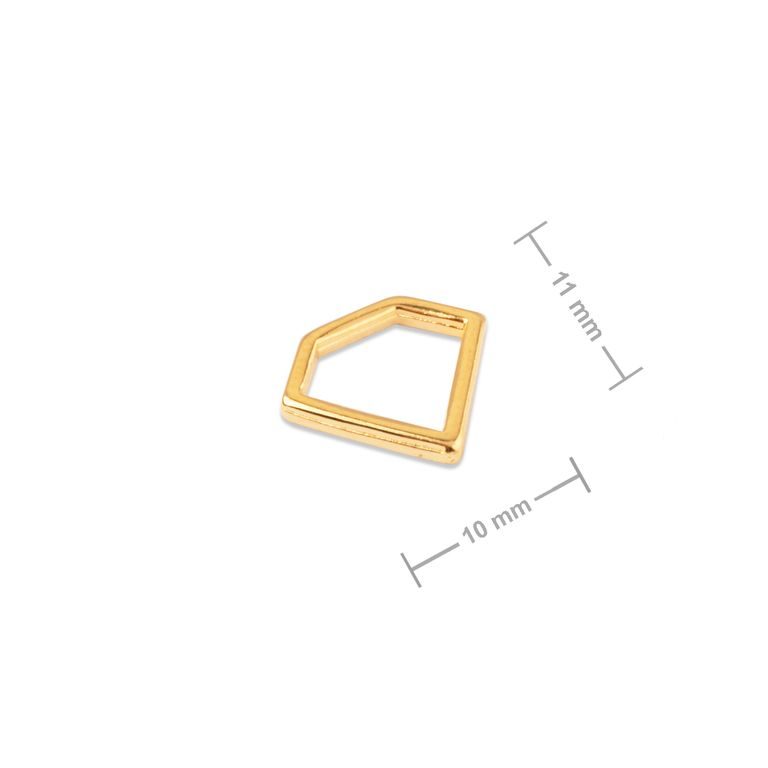 Manumi connector diamond 11x10mm gold-plated