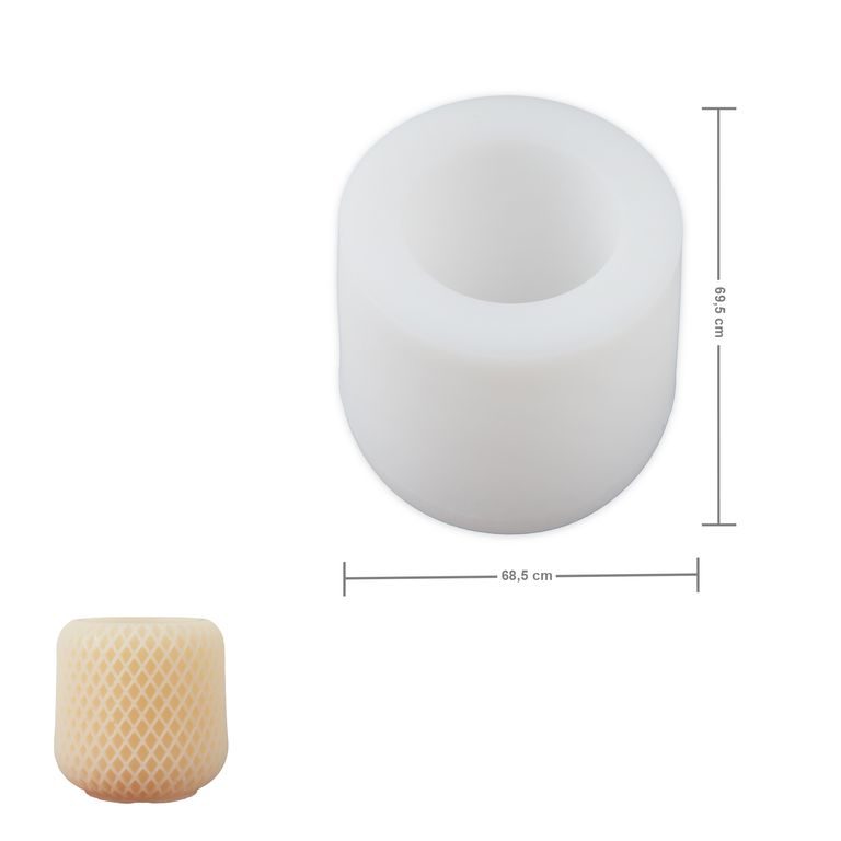 Manumi silikonová forma na odlévání kreativní hmoty 68,5 x 69,5 mm nádoba na svíčku
