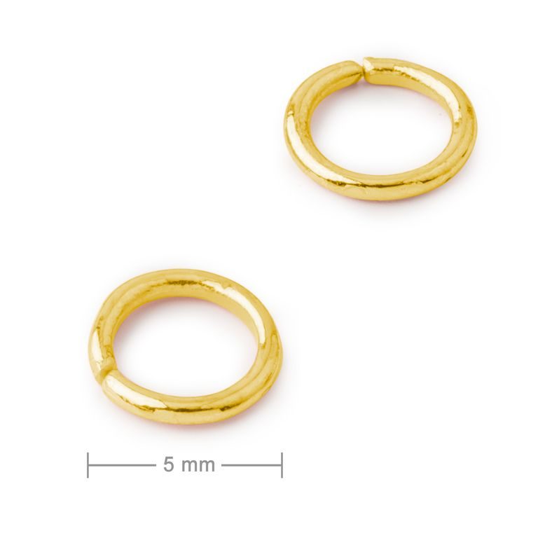 Spojovací kroužek 5mm v barvě zlata