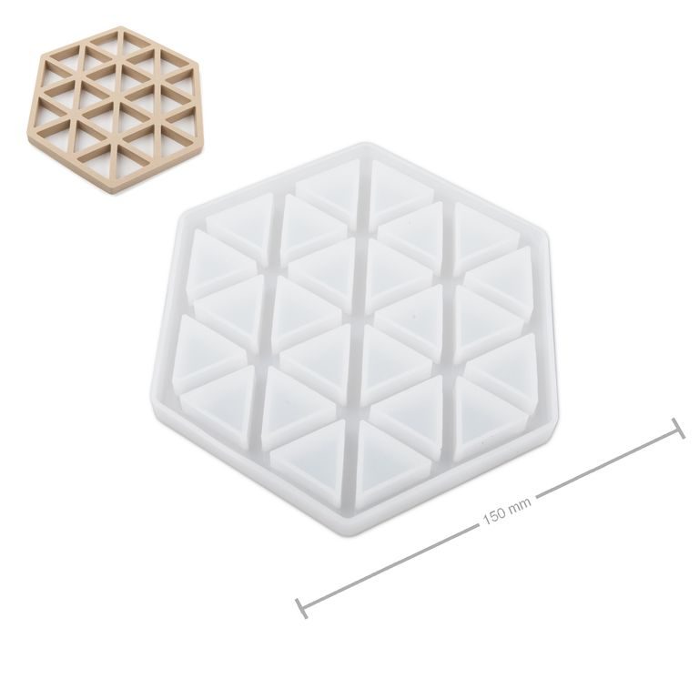 Silicone mould for casting creative clay coaster with triangular pattern