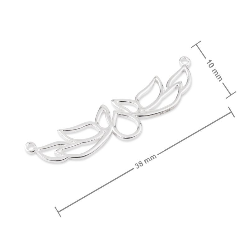 Amoracast connector blooming lotus 38x10mm silver