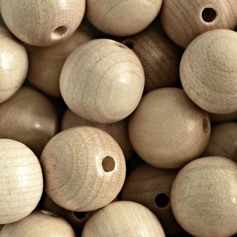 Czech wooden beads round 16mm natural No.7