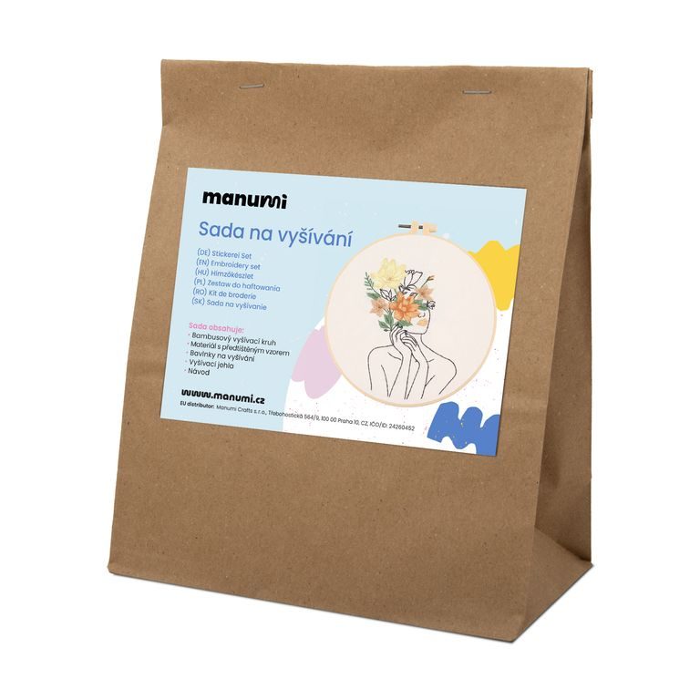 Manumi sada na vyšívanie dievča s kvetinami