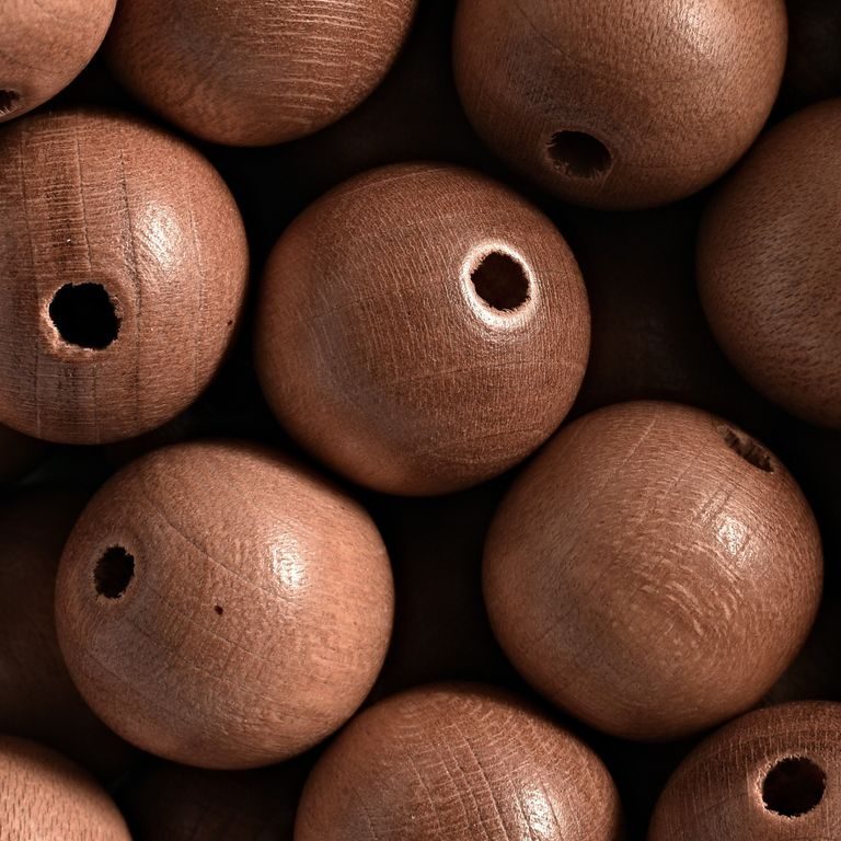 Czech wooden beads round 18mm beige No.23