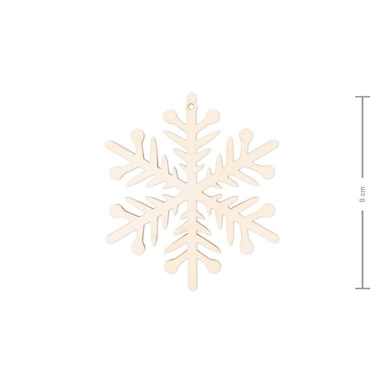 Wooden cutout snow flake 8cm No.5