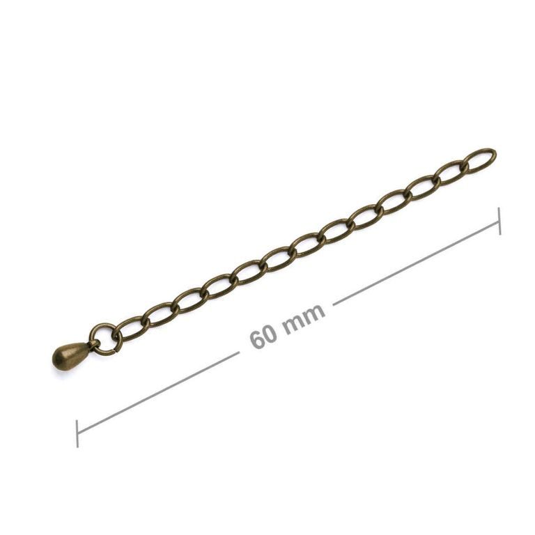 Extension chain 6cm antique brass