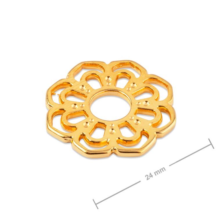 Manumi connector flower 24mm gold-plated