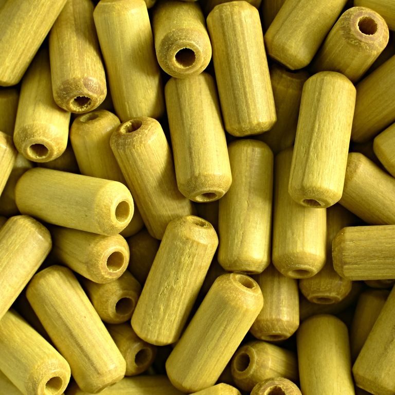 Drevené koráliky tyčka 15x6mm žltá