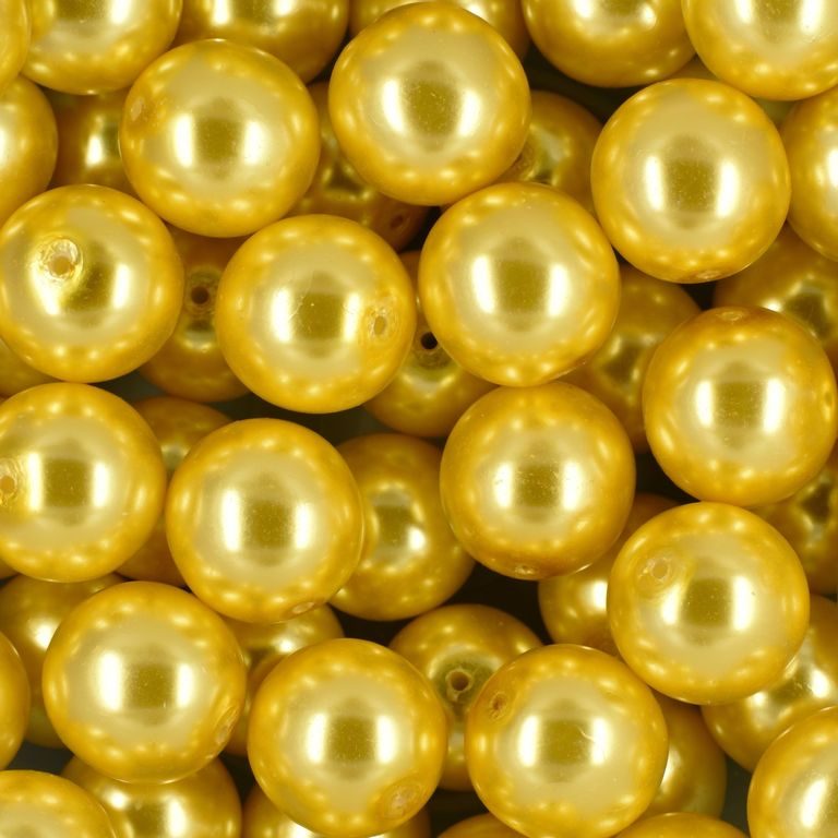 Glass pearls 14mm gold