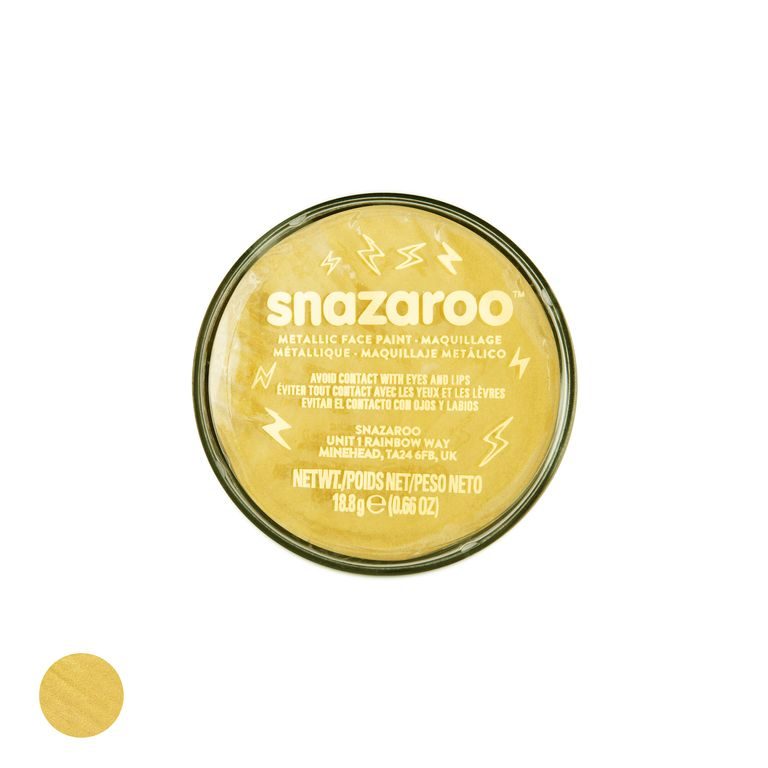 Snazaroo face paint metallic gold colour 18ml