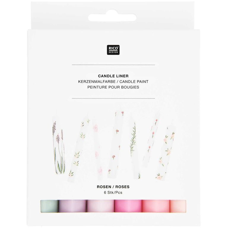Rico design set of wax pens for painting on candles 6 pcs floral pastel colors