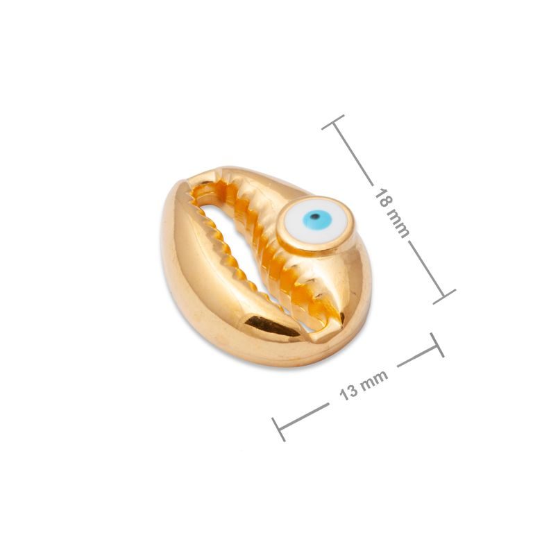 Manumi connector seashell with eye 18x13mm gold-plated