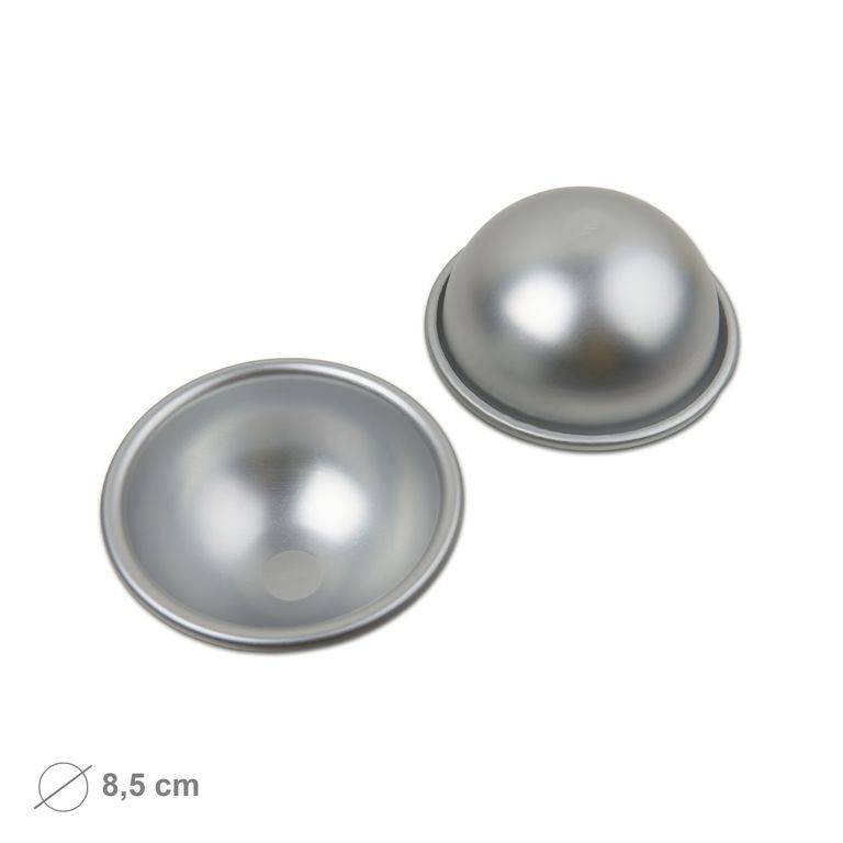 Manumi dvoudílná sada hliníkových forem na šumivé bomby ve tvaru koule ⌀8,5 cm