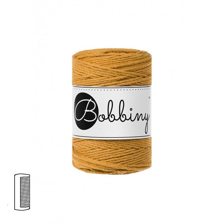 Bobbiny Fir textil Macramé Baby 3PLY 1,5mm Mustard