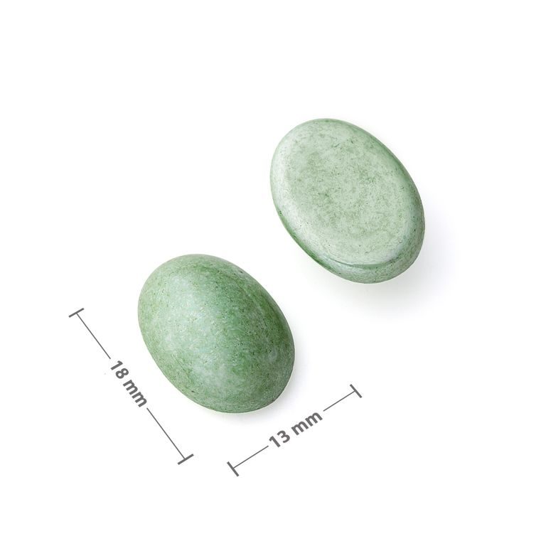 Czech glass cabochon 18x13mm green lustre