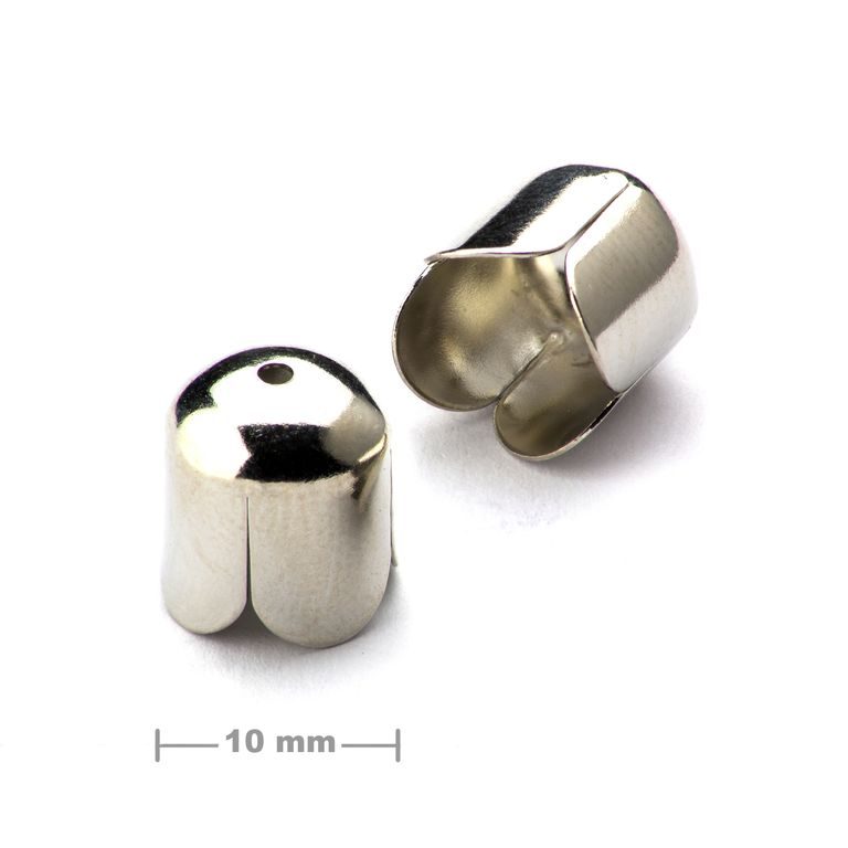 Kaplík tulipán 10mm v barvě platiny