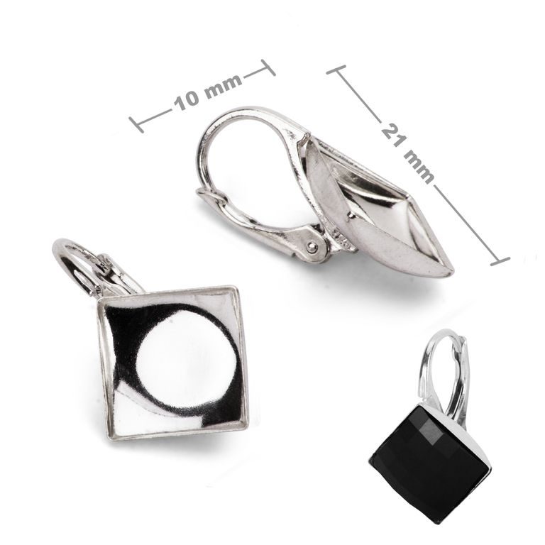 Sterling silver 925 leverback earring hook for SWAROVSKI 2493 10mm No.68