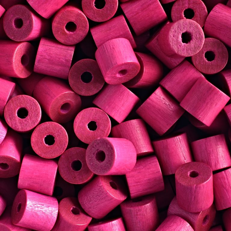 Manumi czech wooden beads cylinder 7 x 7 mm red purple