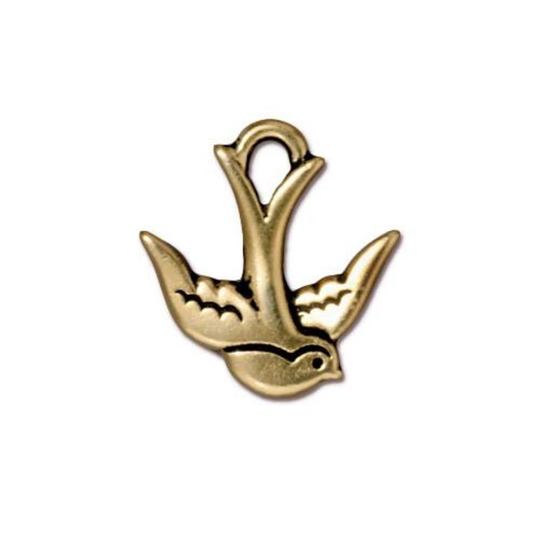 Tierracast pendant Swallow antique gold No.237