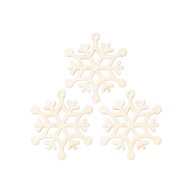 Wooden snowflake cutout A 8cm