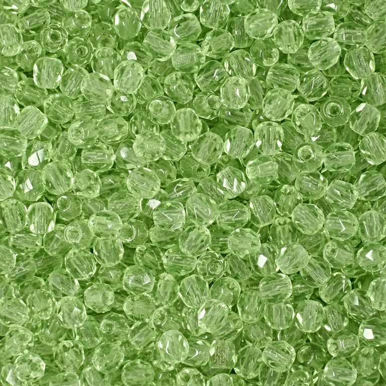 Glass fire polished beads 3mm Peridot